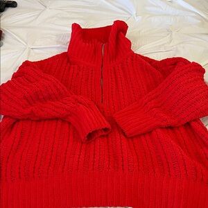 Aerie Red Turtleneck Sweater